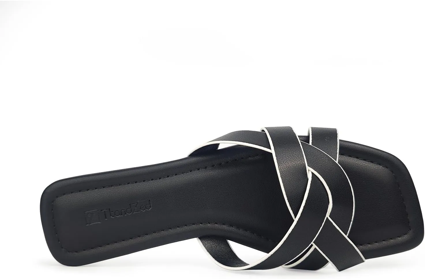 2025 Women's Flat Sandals - Braided Square Toe Fashion Slide Sandals, Comfortable Leather Slip On Slippers for Summer Size 6-11