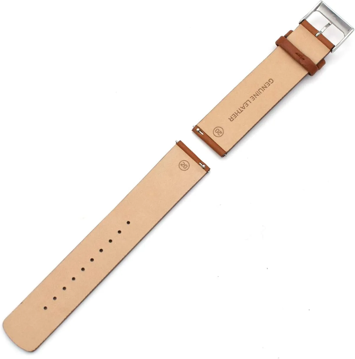 20mm Interchangeable Genuine Leather Watch Strap Replacement for Skagen
