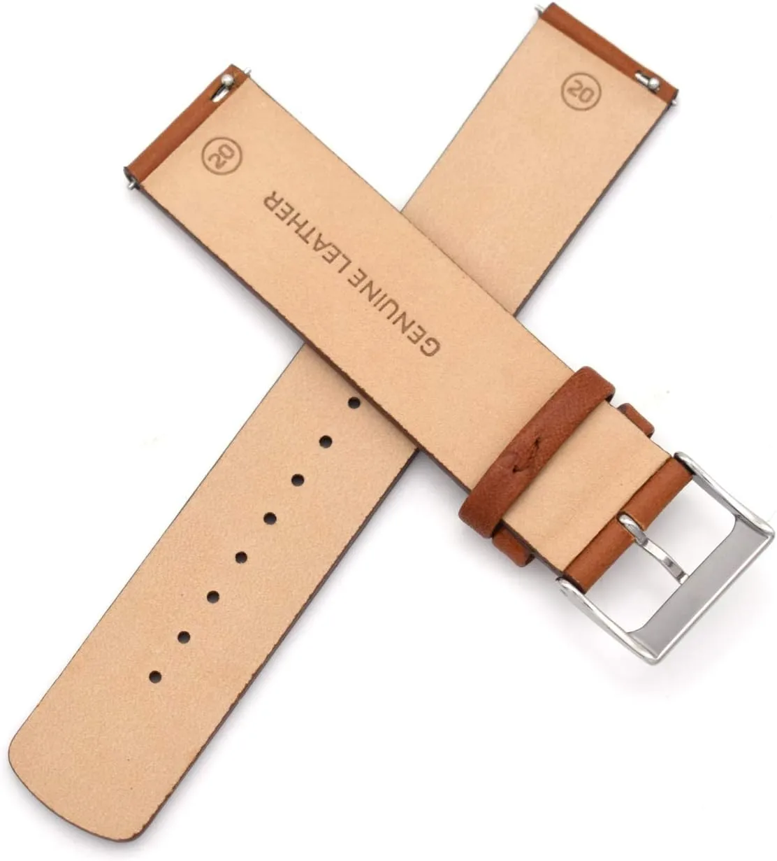 20mm Interchangeable Genuine Leather Watch Strap Replacement for Skagen