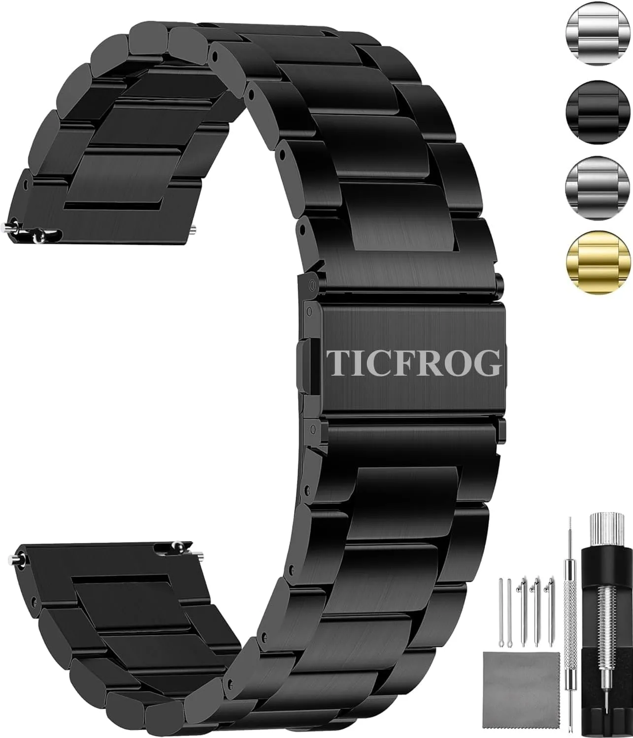 24mm Stainless Steel Watch bands Quick Release Link Watch Straps Bracelet Replacement Wristbands for Men Women