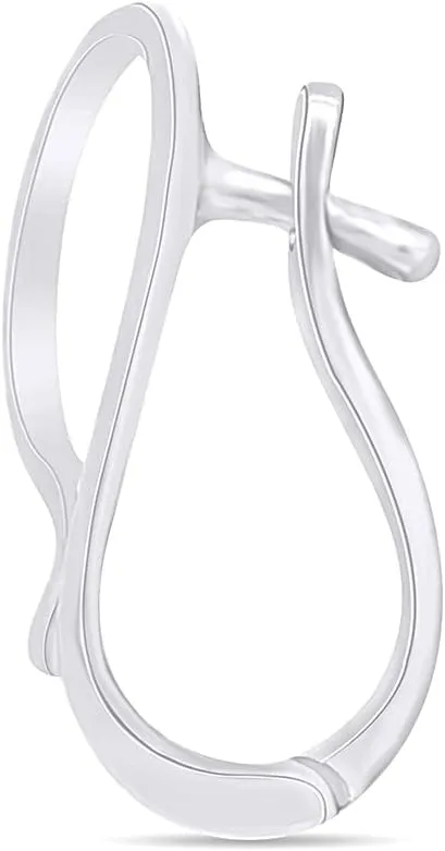AFFY Interchangeable Pendant Hanger Slide Pearl Enhancer Fits 7mm In 14k White Gold Plated 925 Sterling Silver
