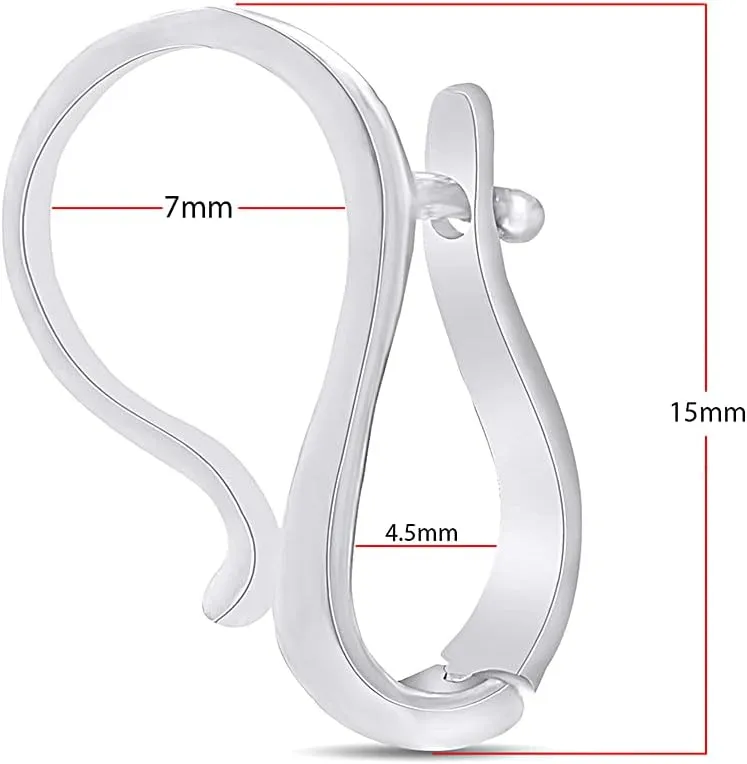 AFFY Interchangeable Pendant Hanger Slide Pearl Enhancer Fits 7mm In 14k White Gold Plated 925 Sterling Silver