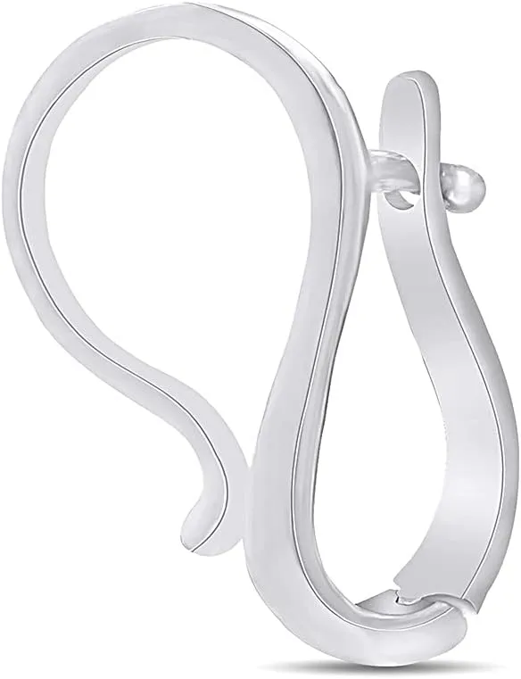 AFFY Interchangeable Pendant Hanger Slide Pearl Enhancer Fits 7mm In 14k White Gold Plated 925 Sterling Silver