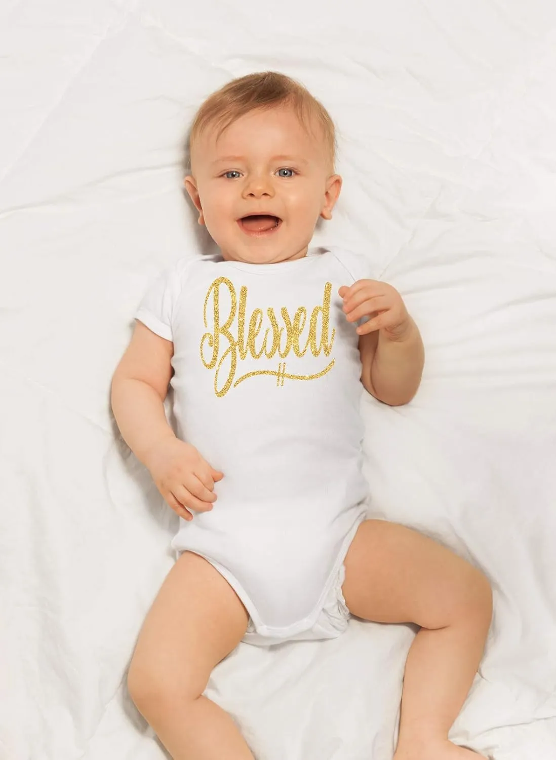 Aiden's Corner Handmade Baptism Christening Blessed Bodysuit - Baby Boy Girl Religious Faith Outfits Clothing