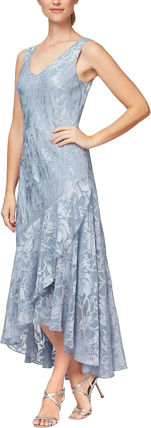 Alex Evenings Women's Sleeveless Printed Chiffon Mid-Length Dress with Jacket