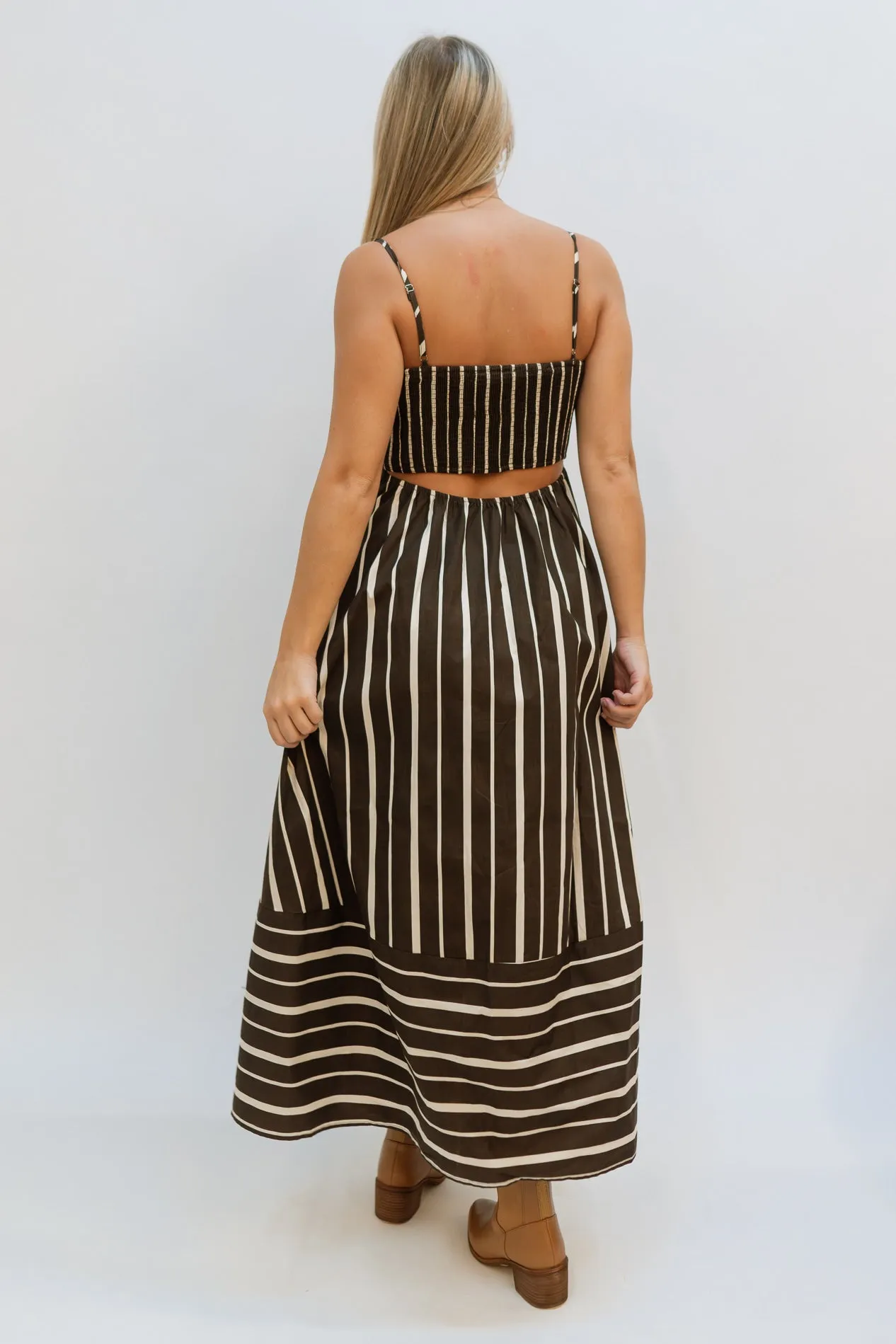 Alexis Brown Stripe Maxi Dress