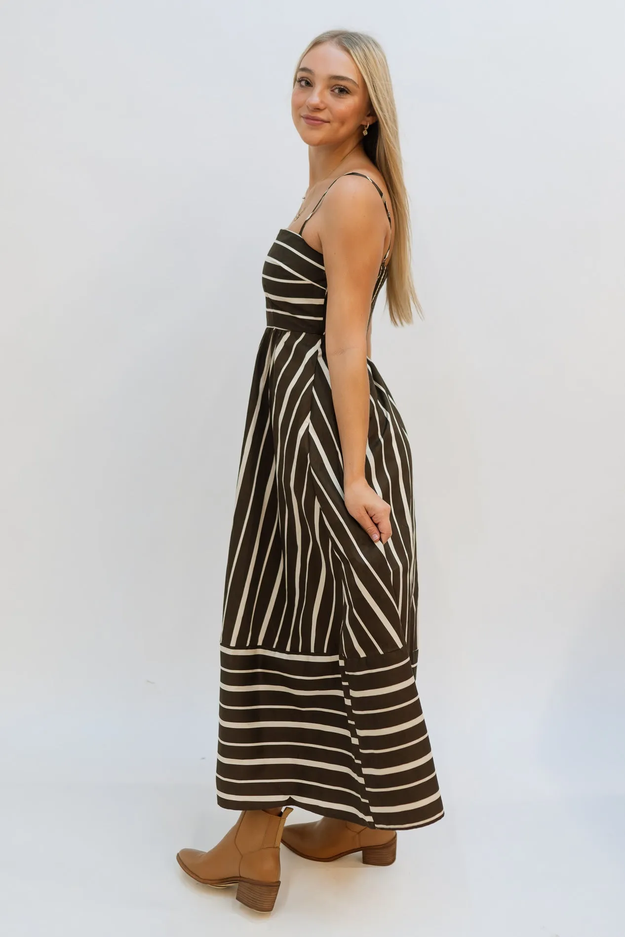 Alexis Brown Stripe Maxi Dress