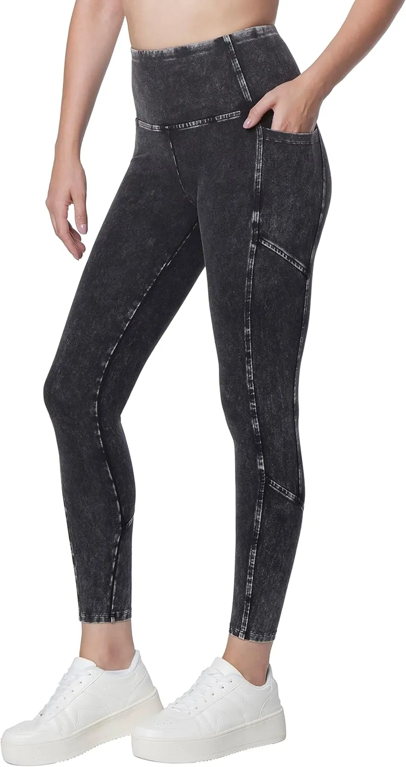 Andrew Marc Women's High Waist Faux Denim Full Length Legging, Regular and Plus Sizes