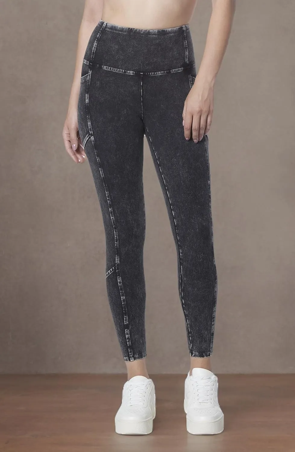 Andrew Marc Women's High Waist Faux Denim Full Length Legging, Regular and Plus Sizes