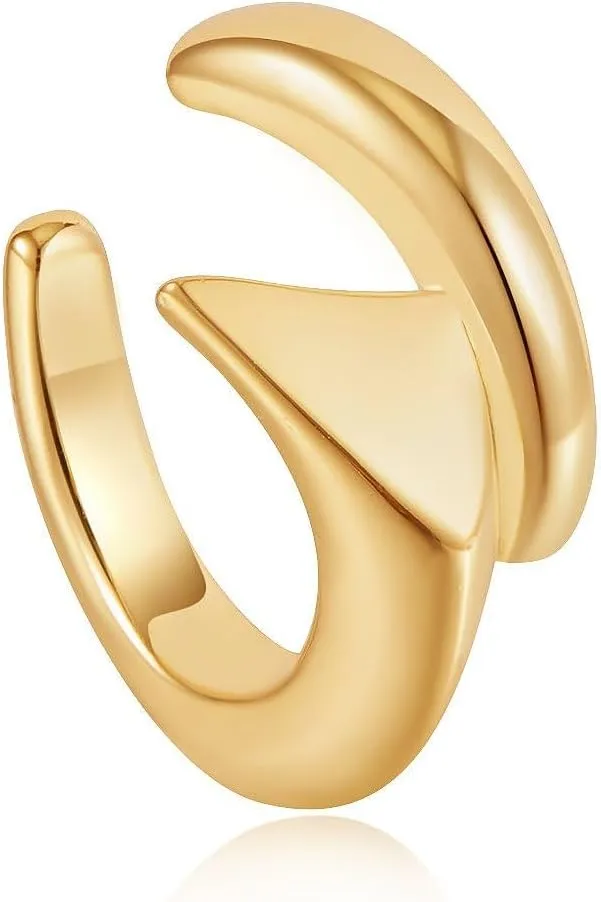 Ania Haie Gold Spike Wrap Ear Cuff - Earring, 14K Gold Plated Sterling Silver, Chunky, Tough Love Collection, Ear Cuff, 8.5mm Diameter, 1.0g Weight