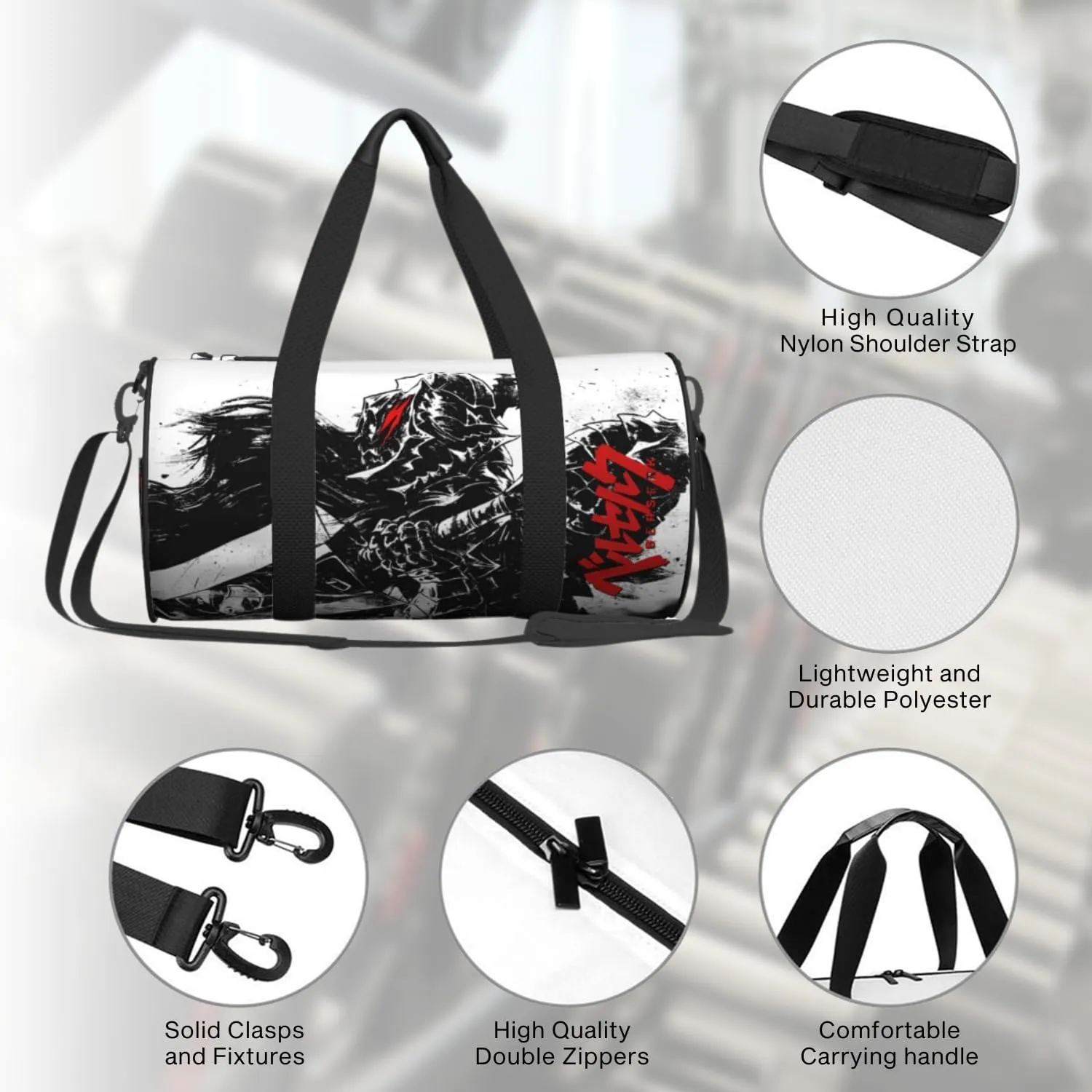Anime Gym Bag for Women Men - Large Capacity Waterproof Workout Fitness Travel Sports Bags Fashion Street Camping Weekender Expandable Carry On Duffle Bag For Couple (B11)