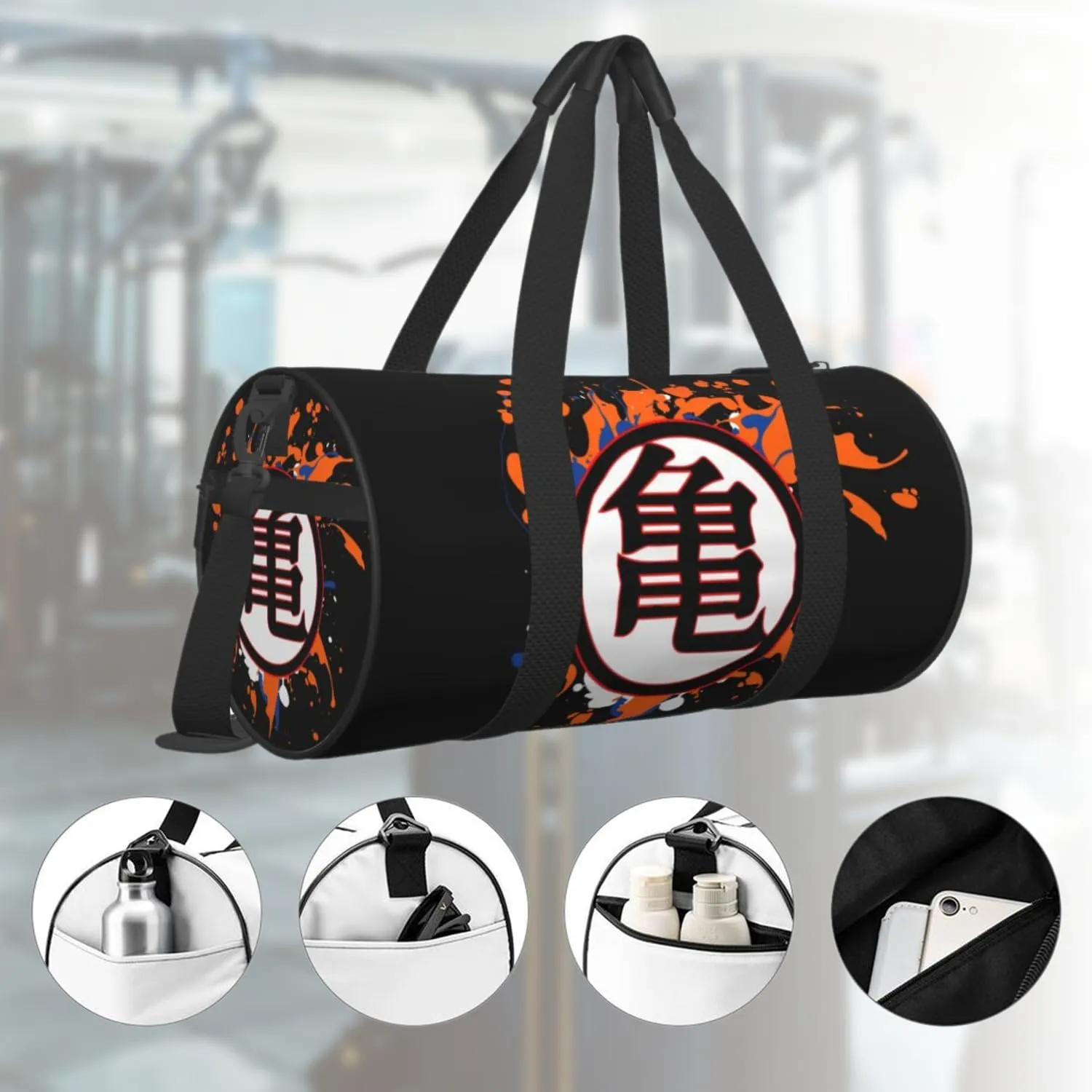 Anime Gym Bag for Women Men - Large Capacity Waterproof Workout Fitness Travel Sports Bags Fashion Street Camping Weekender Expandable Carry On Duffle Bag For Couple (B12)