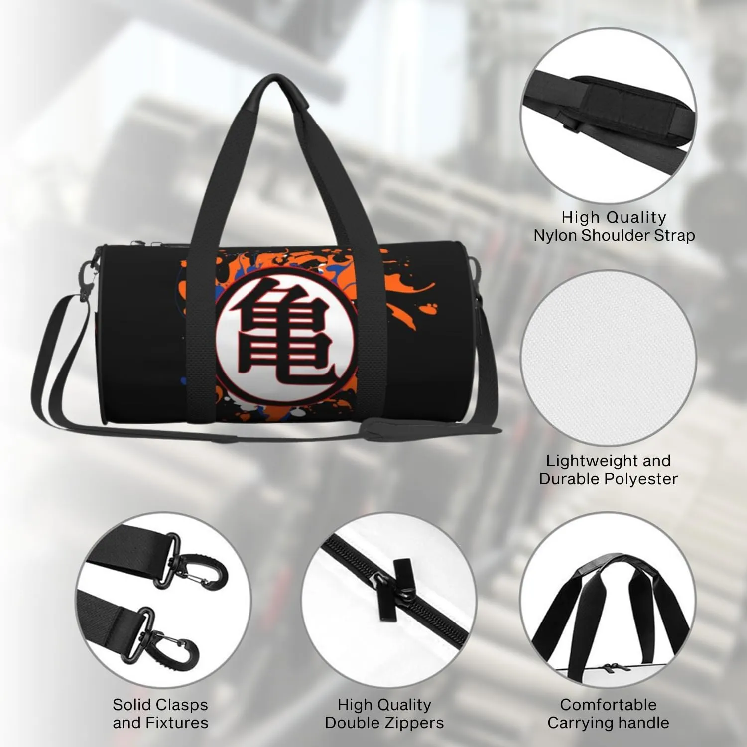 Anime Gym Bag for Women Men - Large Capacity Waterproof Workout Fitness Travel Sports Bags Fashion Street Camping Weekender Expandable Carry On Duffle Bag For Couple (B12)