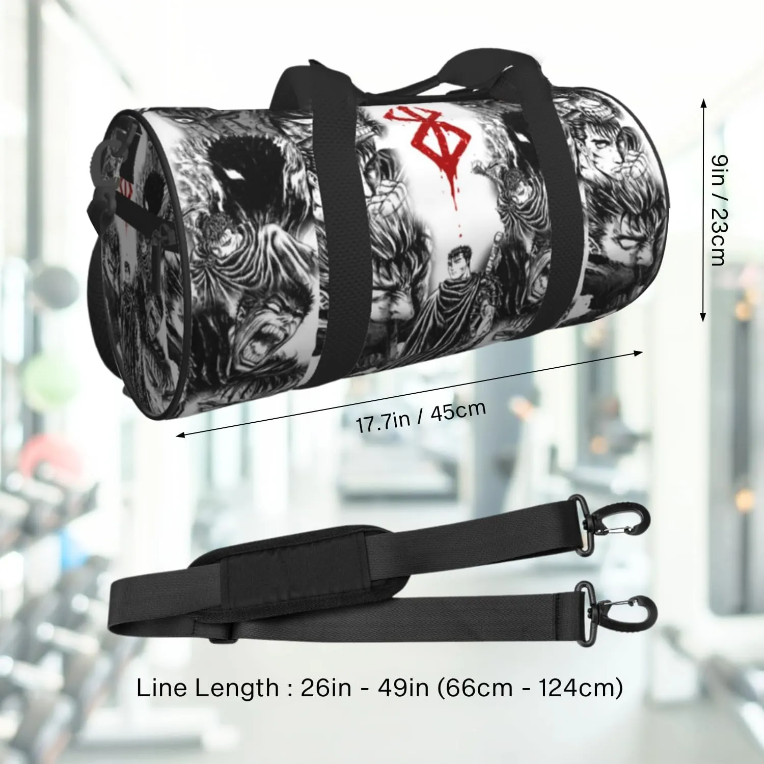 Anime Gym Bag for Women Men - Large Capacity Waterproof Workout Fitness Travel Sports Bags Fashion Street Camping Weekender Expandable Carry On Duffle Bag For Couple (B13)