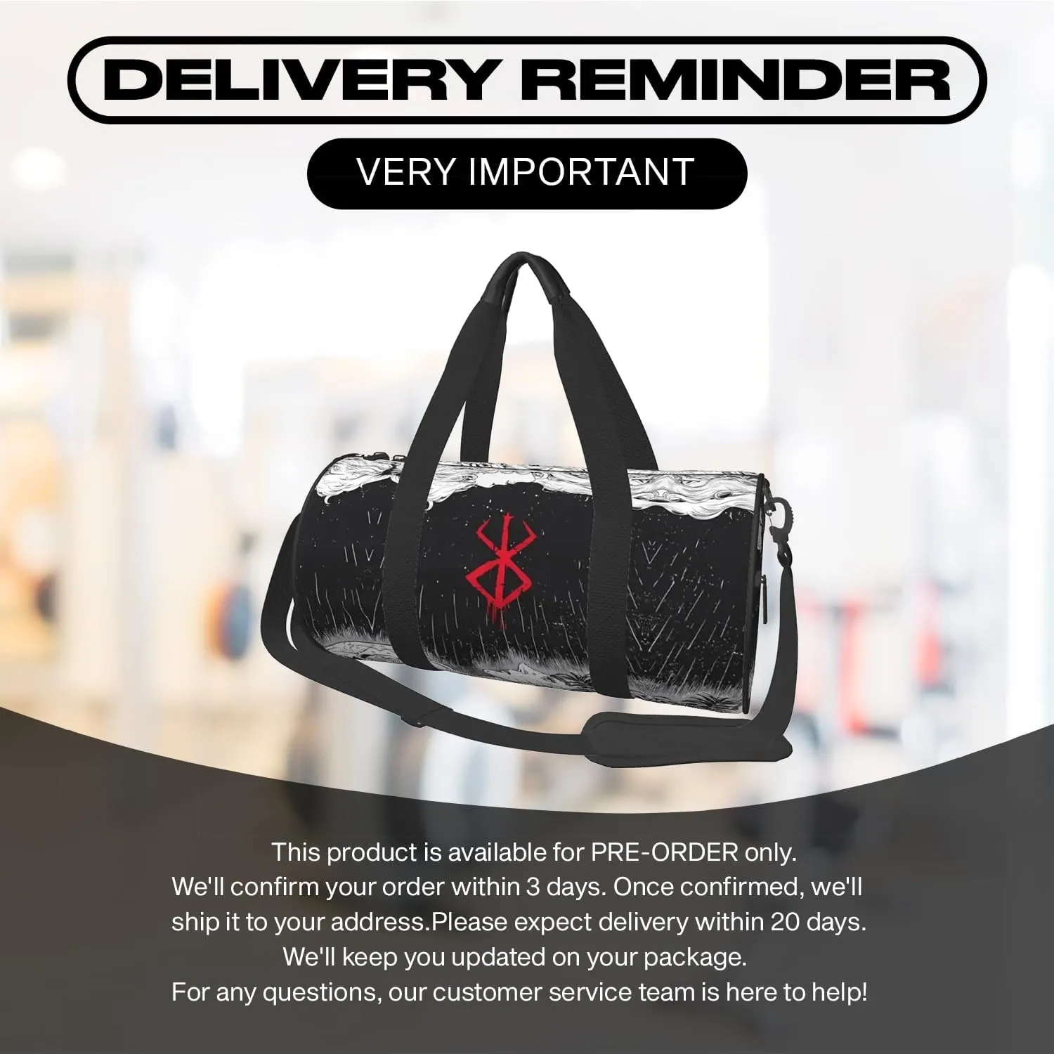 Anime Gym Bag for Women Men - Large Capacity Waterproof Workout Fitness Travel Sports Bags Fashion Street Camping Weekender Expandable Carry On Duffle Bag For Couple (B1)