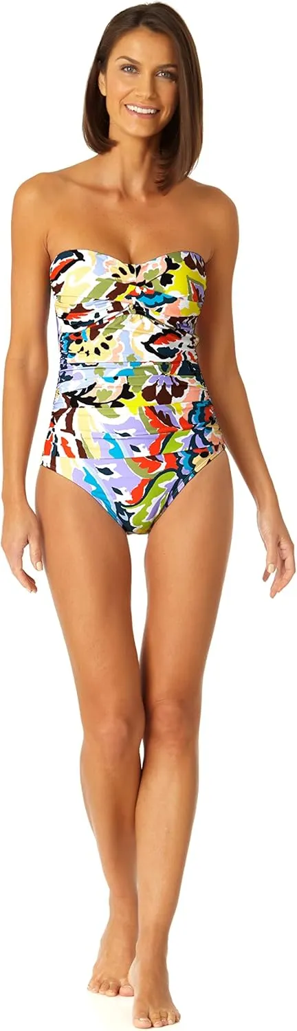 Anne Cole Women's Twist Front Shirred One Piece Swimsuit