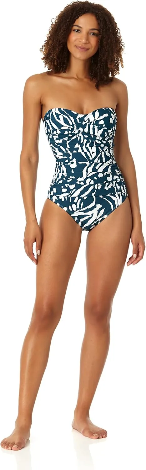 Anne Cole Women's Twist Front Shirred One Piece Swimsuit
