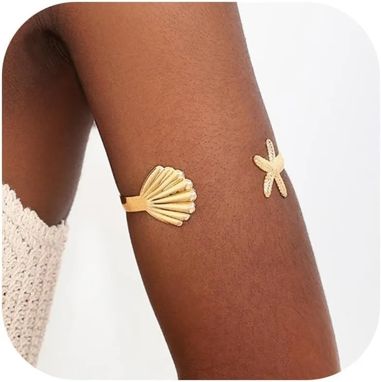 Arm Cuff for Women Upper Arm Cuff Jewelry Gold Bangles Bracelet Summer Beach Essentials Gifts