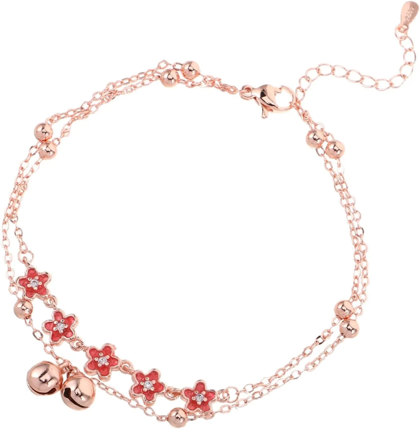 Bell Anklet for Women Double Layer Foot Chain Adjustable Clasp for Comfortable Summer Style Lightweight and Durable Ankle Jewelry for Beach Outfits and Casual Wear