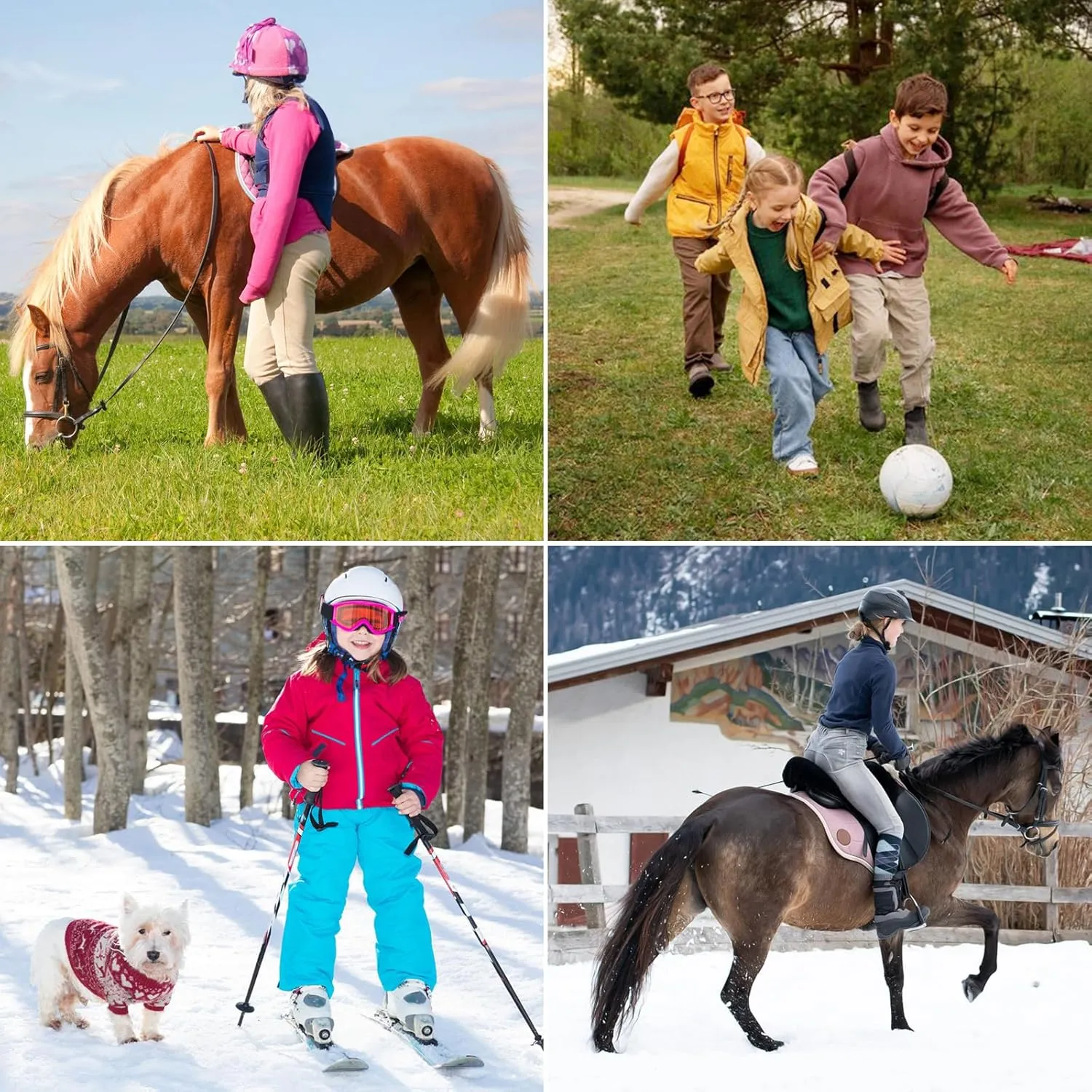 beroy Girls Fleece Long Sleeve Shirts Half Zip Equestrain Shirt Thermal Kids Horse Riding Shirts Thumbhole Pockets