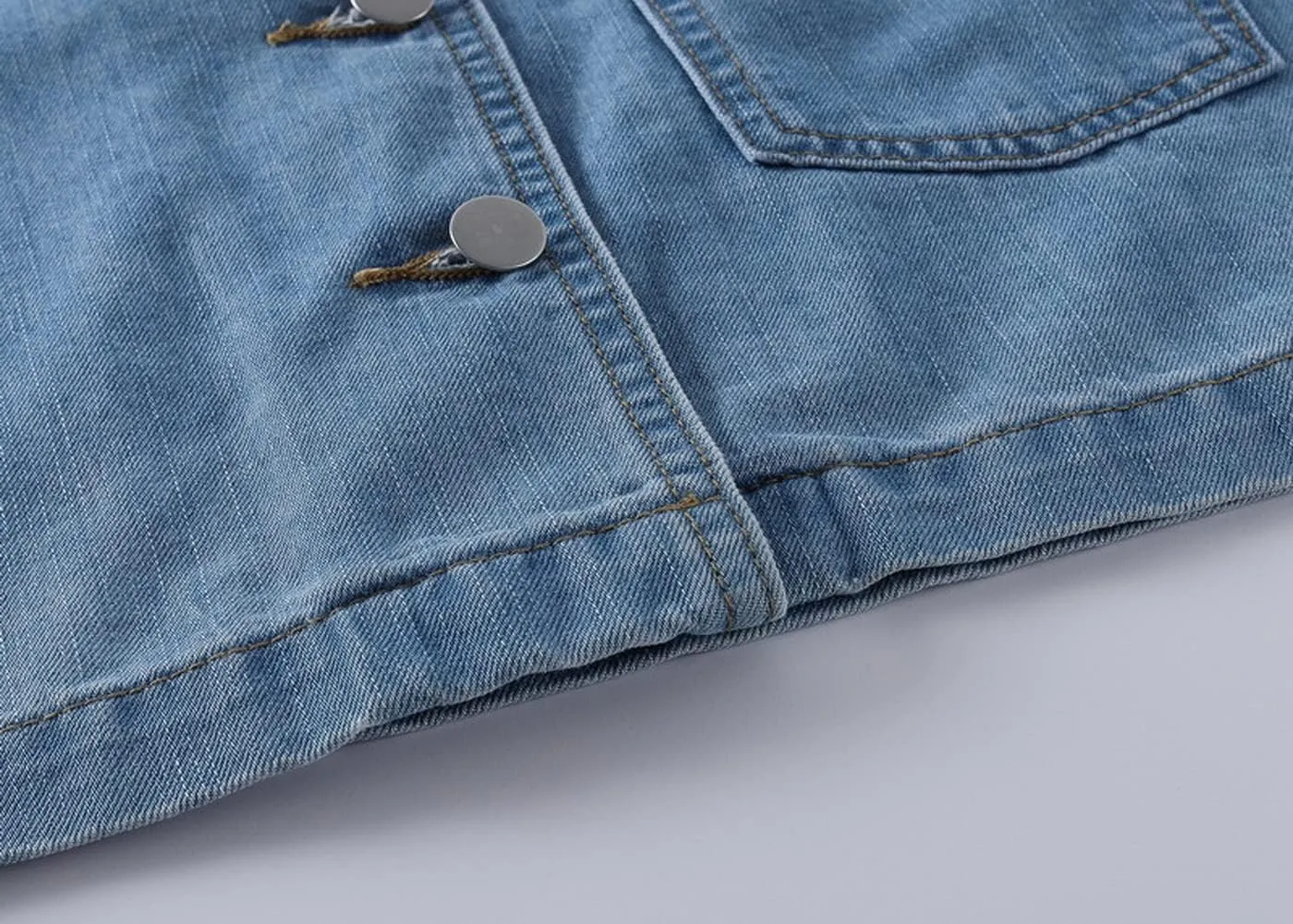 BireFire2015 Women's Shawl Neck Short Sleeve Denim Jacket Short Jeans Summer Shawl