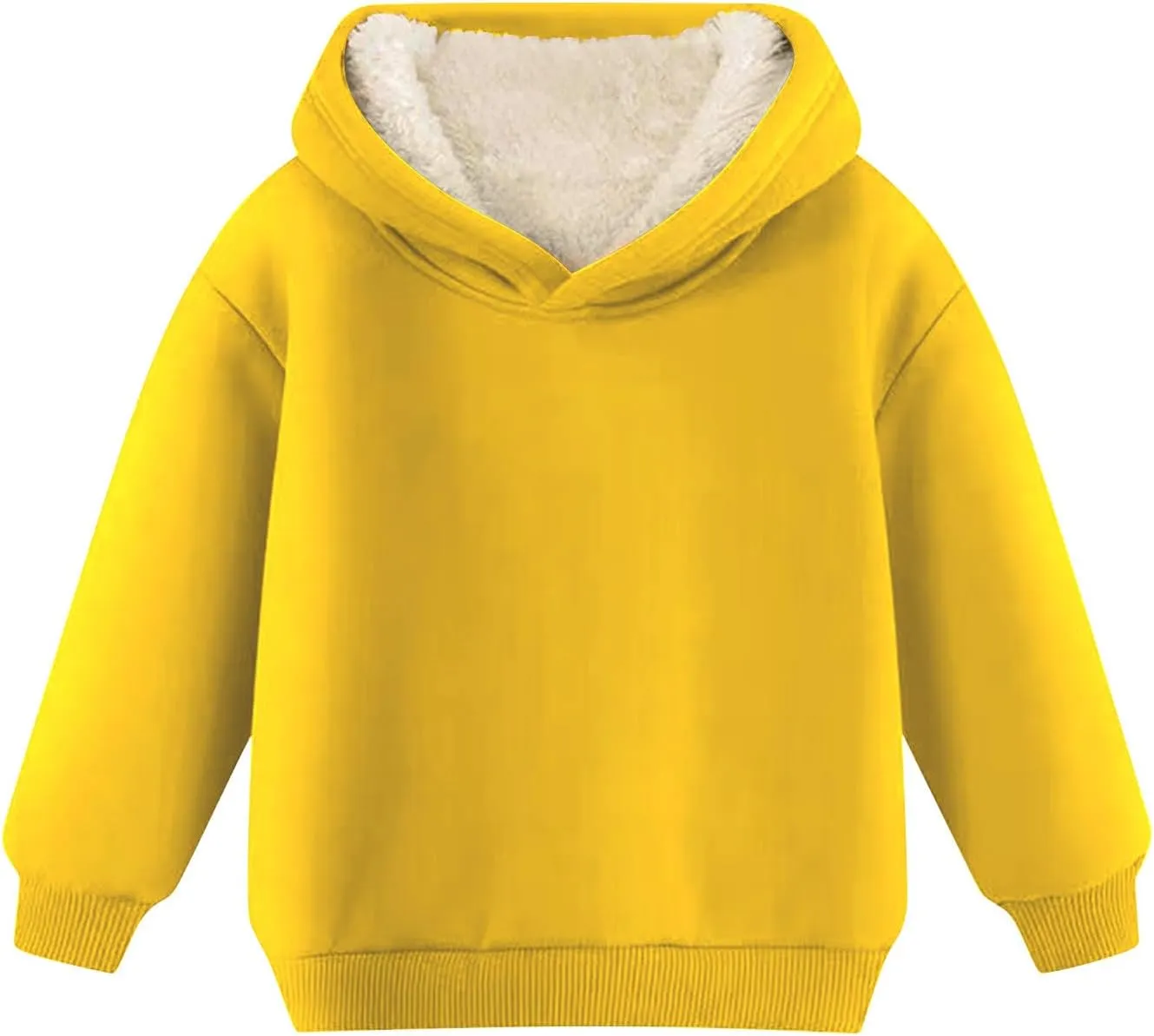 Boys Girls Fleece Lined Sherpa Hoodie Kids Warm Winter Hoodies Thicken Pullover Hooded Sweatshirt Sweater