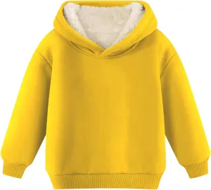 Boys Girls Fleece Lined Sherpa Hoodie Kids Warm Winter Hoodies Thicken Pullover Hooded Sweatshirt Sweater