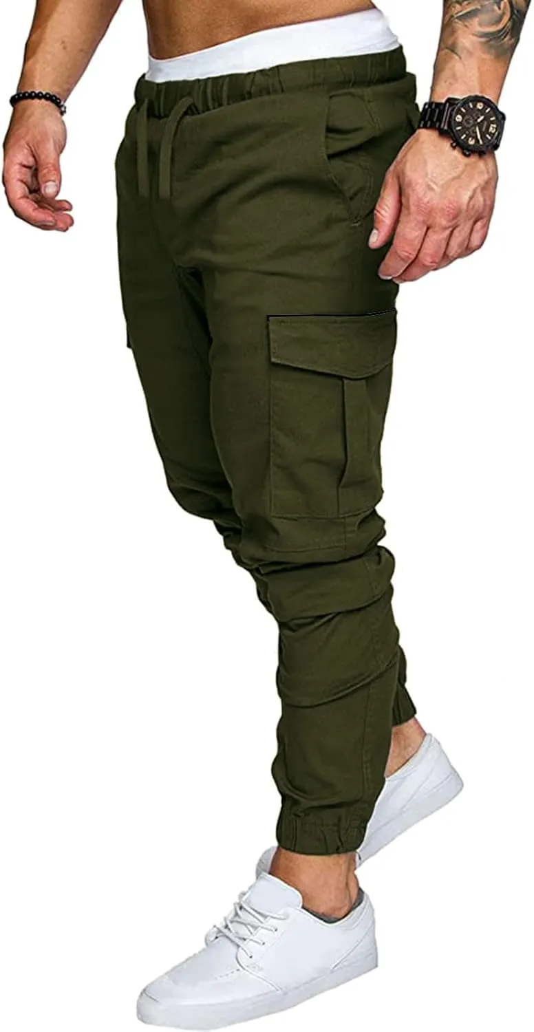 Cargo Pants for Men Relaxed Fit Waist Outdoor Trousers with 7 Pockets Mens Long Cargo Pants Sweatpants Truck Fleece