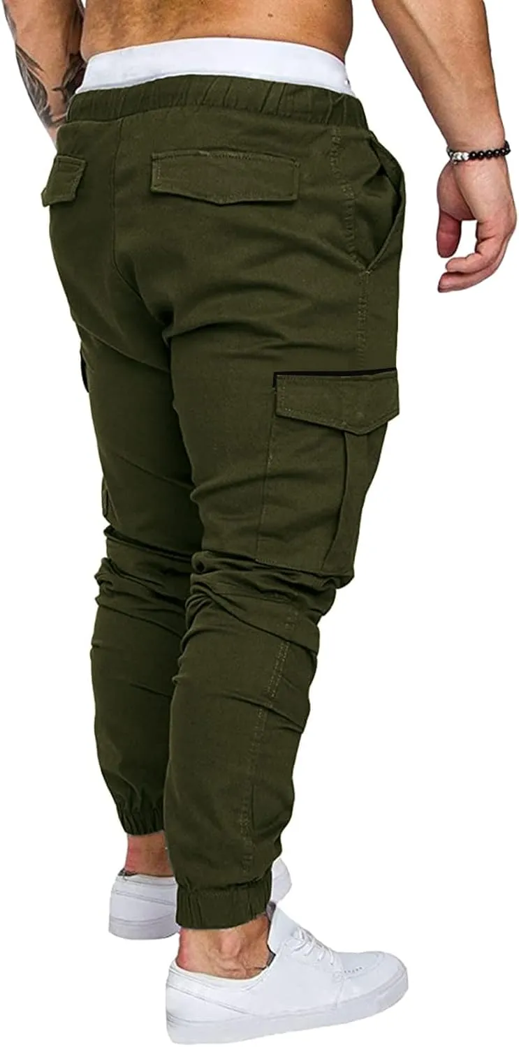 Cargo Pants for Men Relaxed Fit Waist Outdoor Trousers with 7 Pockets Mens Long Cargo Pants Sweatpants Truck Fleece