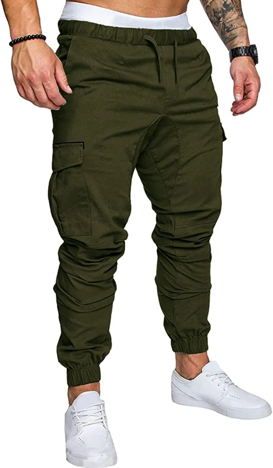 Cargo Pants for Men Relaxed Fit Waist Outdoor Trousers with 7 Pockets Mens Long Cargo Pants Sweatpants Truck Fleece