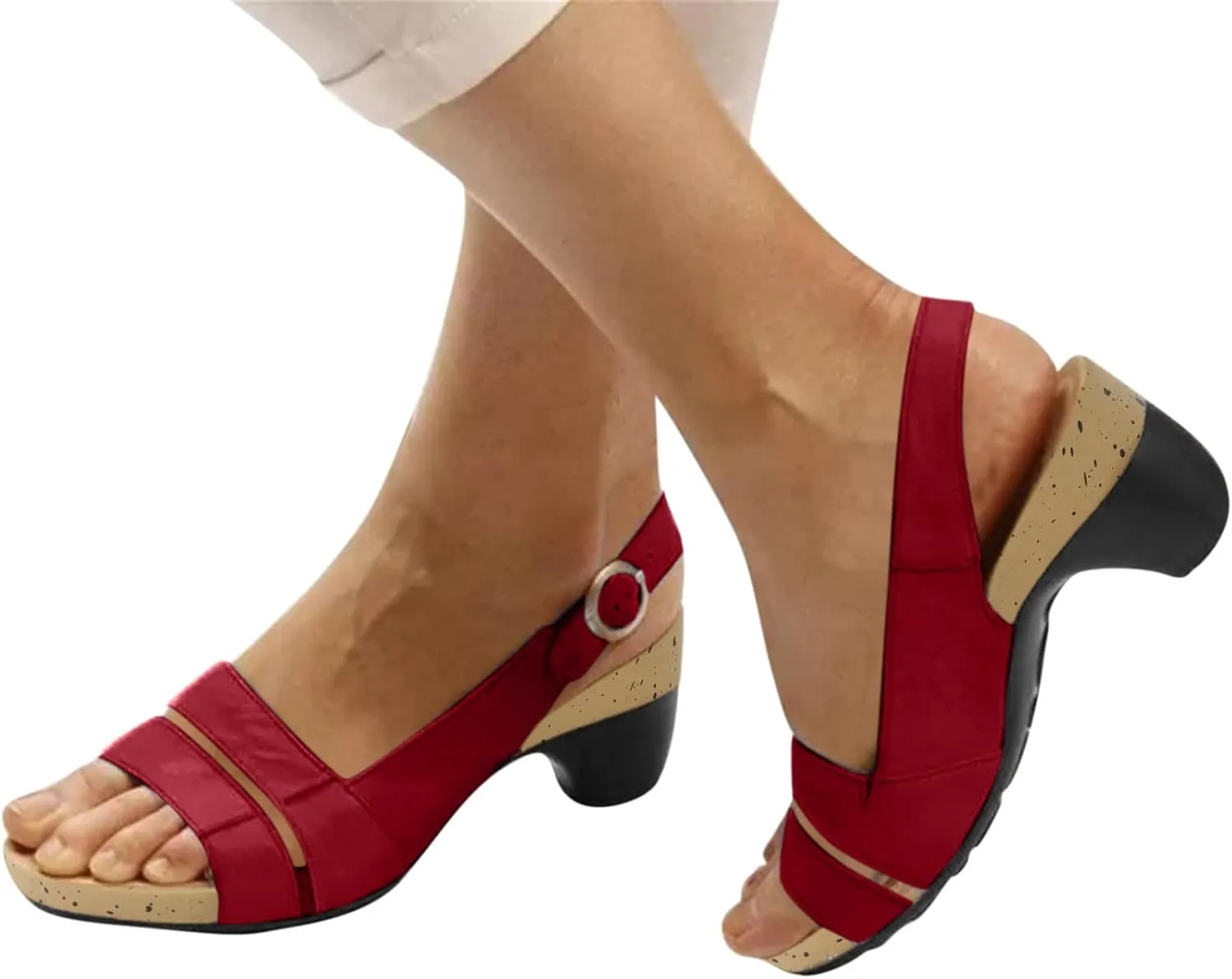 Cathalem Summer Sandals for Women 2024 Wide Orthotic Sandals Ultra-Comfy Breathable Sandals Orthopedic Sandals