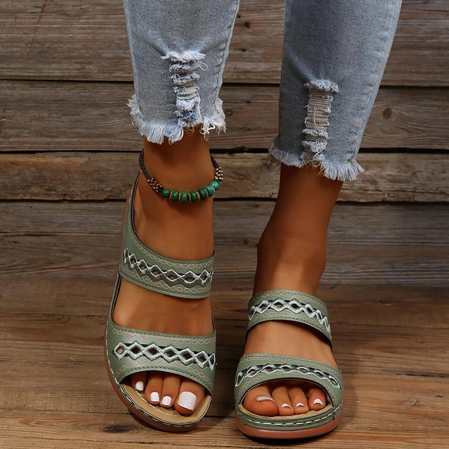 Cathalem Summer Wedges for Women 2024, Orthopedic Sandals for Women Arch Support Sandals Flip Flops Comfortable Sandals