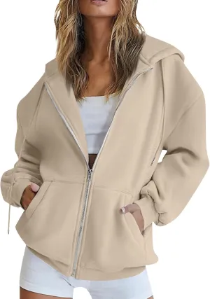 Cdiecer Hoodies For Women Zip Up Sweatshirt Trendy Y2k Hoodie Light Weight Jackets Casual Sport Sweaters With Pockets