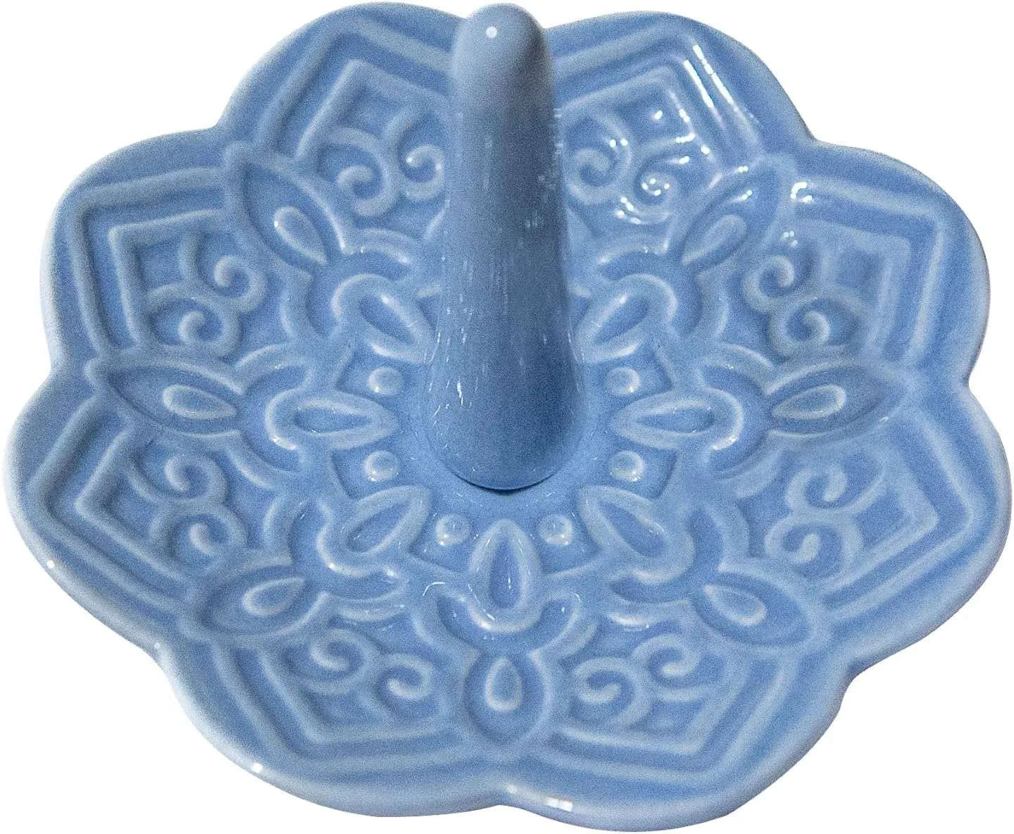 Ceramic Blue Mandala Ring Holder Decorative Jewelry Holder/Trinket Tray Engagement Christmas Wedding Birthday Gifts for Women