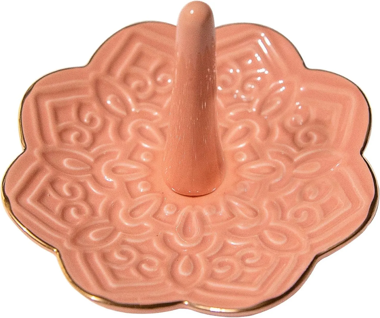 Ceramic Pink Mandala Jewelry Holder Decorative Ring Holder/Trinket Tray Valentine's Day Engagement Wedding Birthday Gifts for Women Her