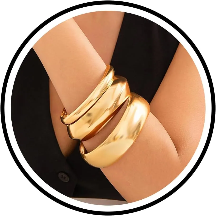 choice of all Gold Bangles for Women Chunky Gold Bracelet Gold Cuff Bangle Bracelets for Women Non Tarnish Arm Bracelet Upper Arm Trendy Jewelry Gift