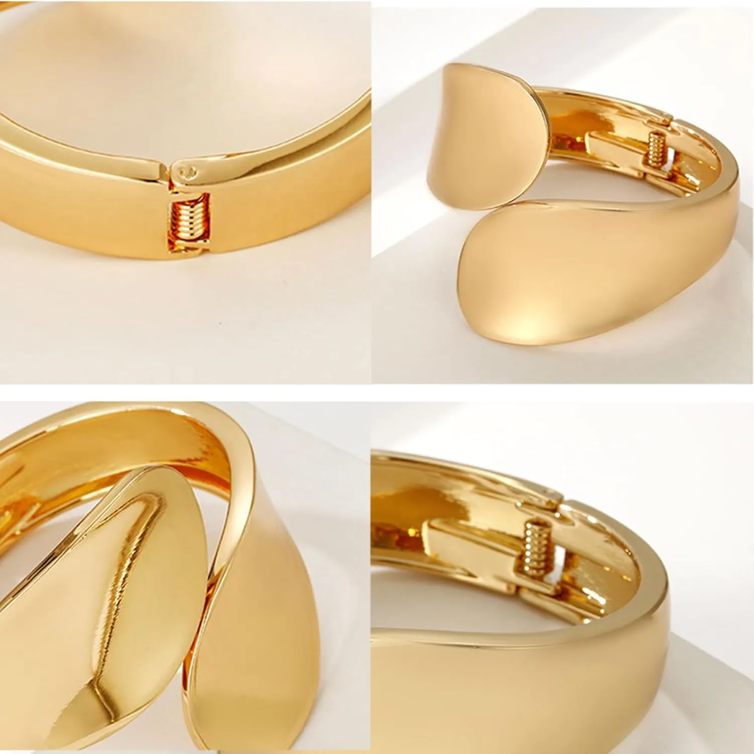 Chunky Gold Bracelets for Women Twisted Spiraled 18K Gold Bangle Bracelet Thick Gold Cuff Bracelets for Women Statement Bracelet