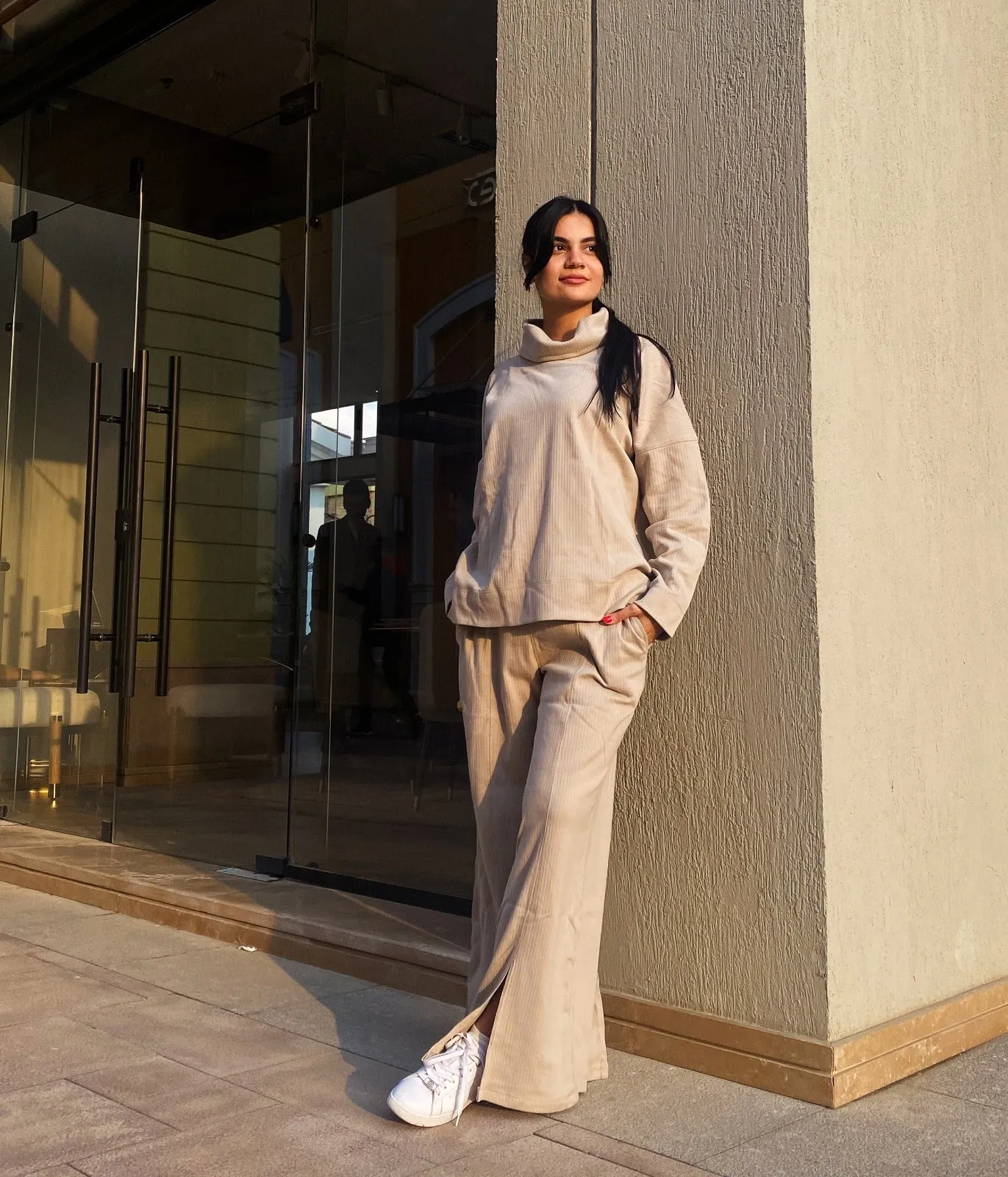 Comfort Ribbed Set Beige