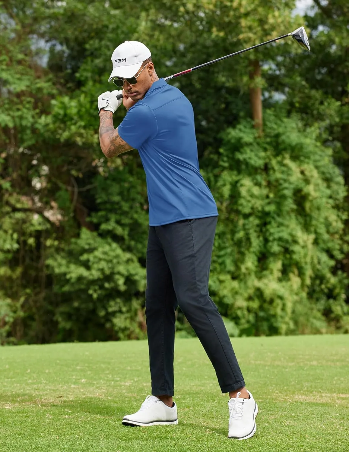 COOFANDY Men Polo Shirts Short Sleeve Quick Drying Athletic Collared Golf Shirts Moisture Wicking Tees