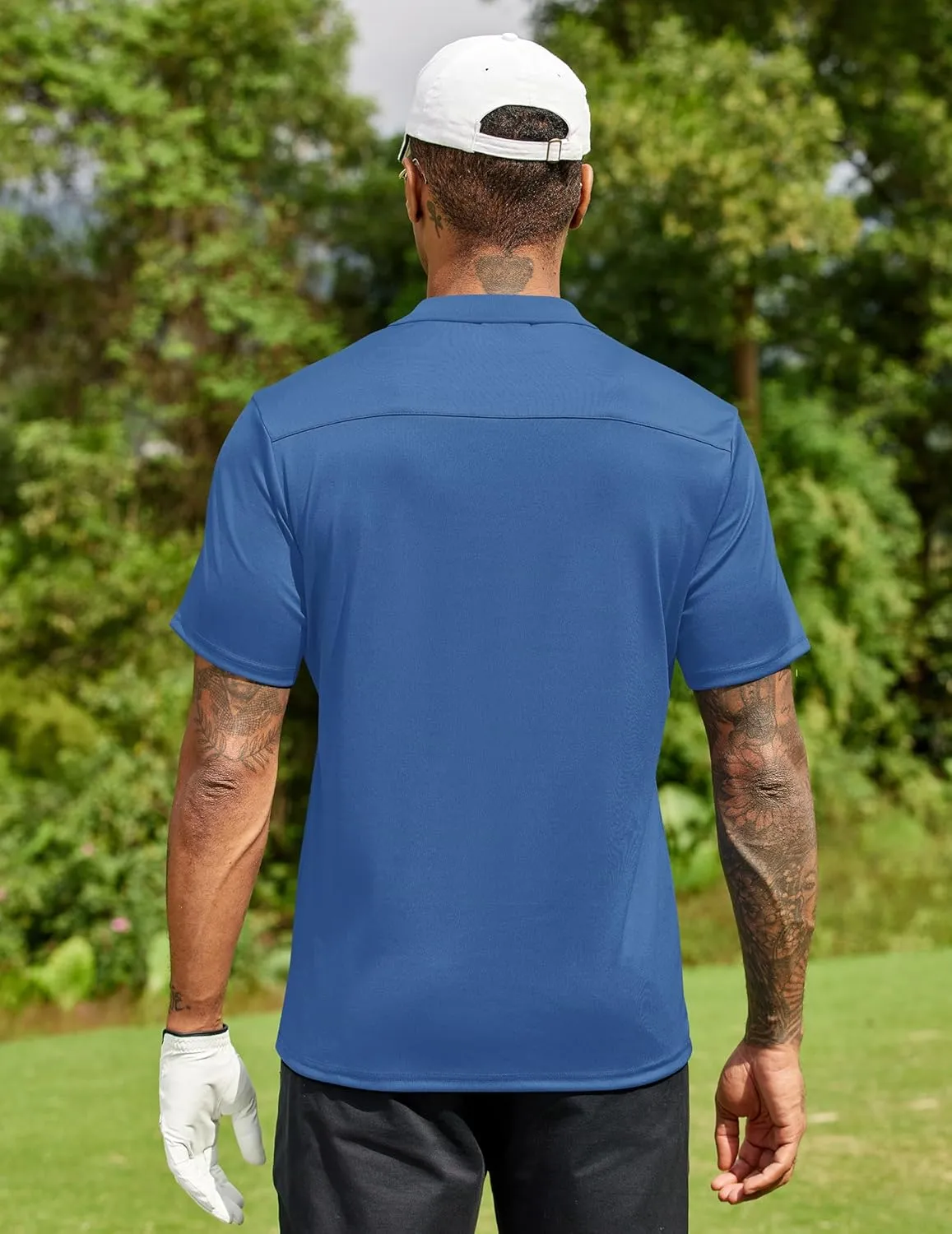 COOFANDY Men Polo Shirts Short Sleeve Quick Drying Athletic Collared Golf Shirts Moisture Wicking Tees