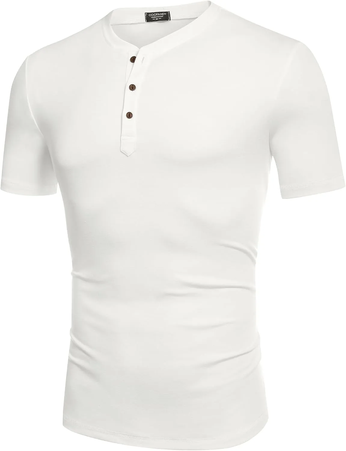 COOFANDY Men's Henley Shirts Short Sleeve Casual Basic Tee Summer Button Henley Soild T Shirts