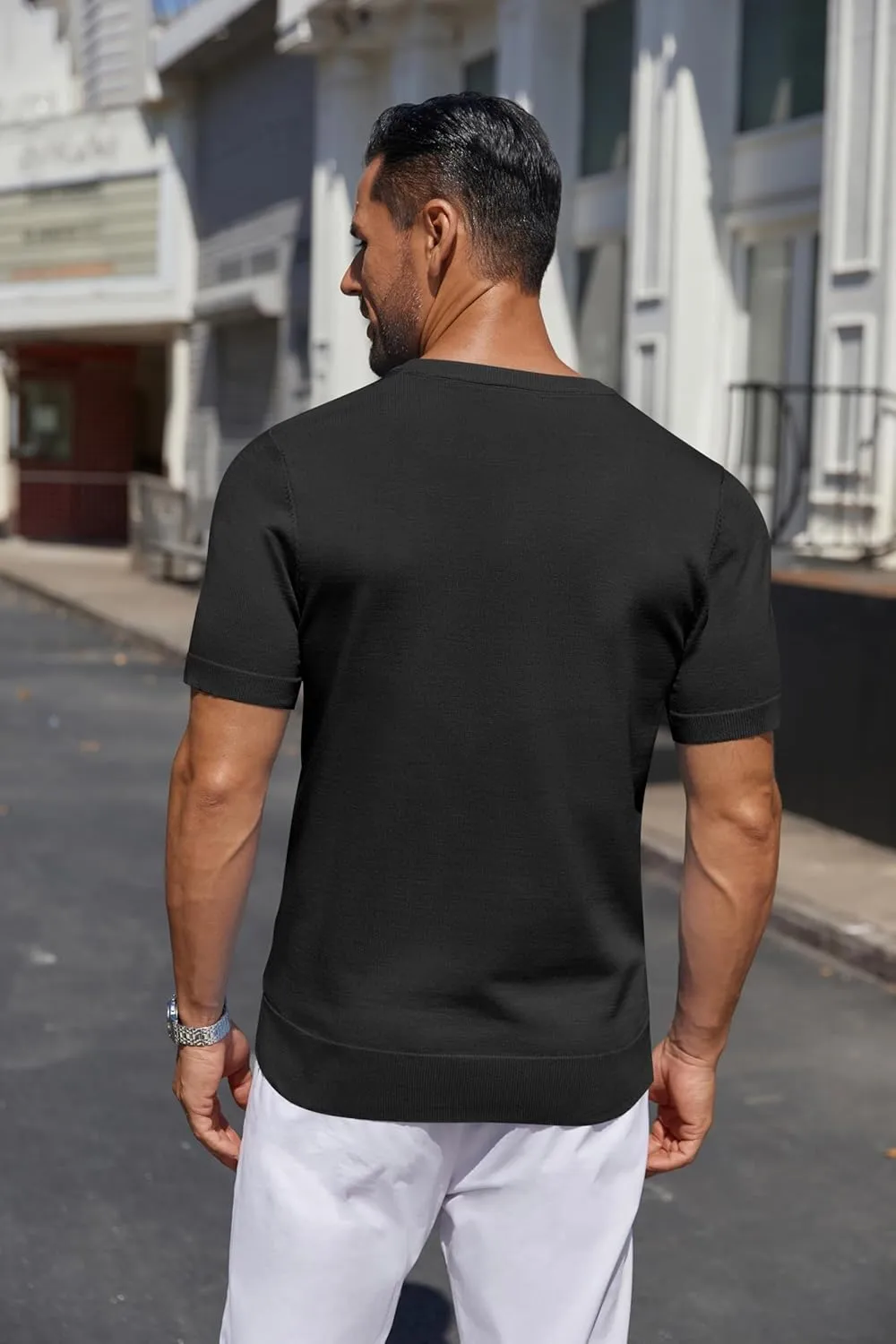 COOFANDY Men's Knit Henley Shirts Short Sleeve Casual Basic Tee Summer Button Soild T Shirts