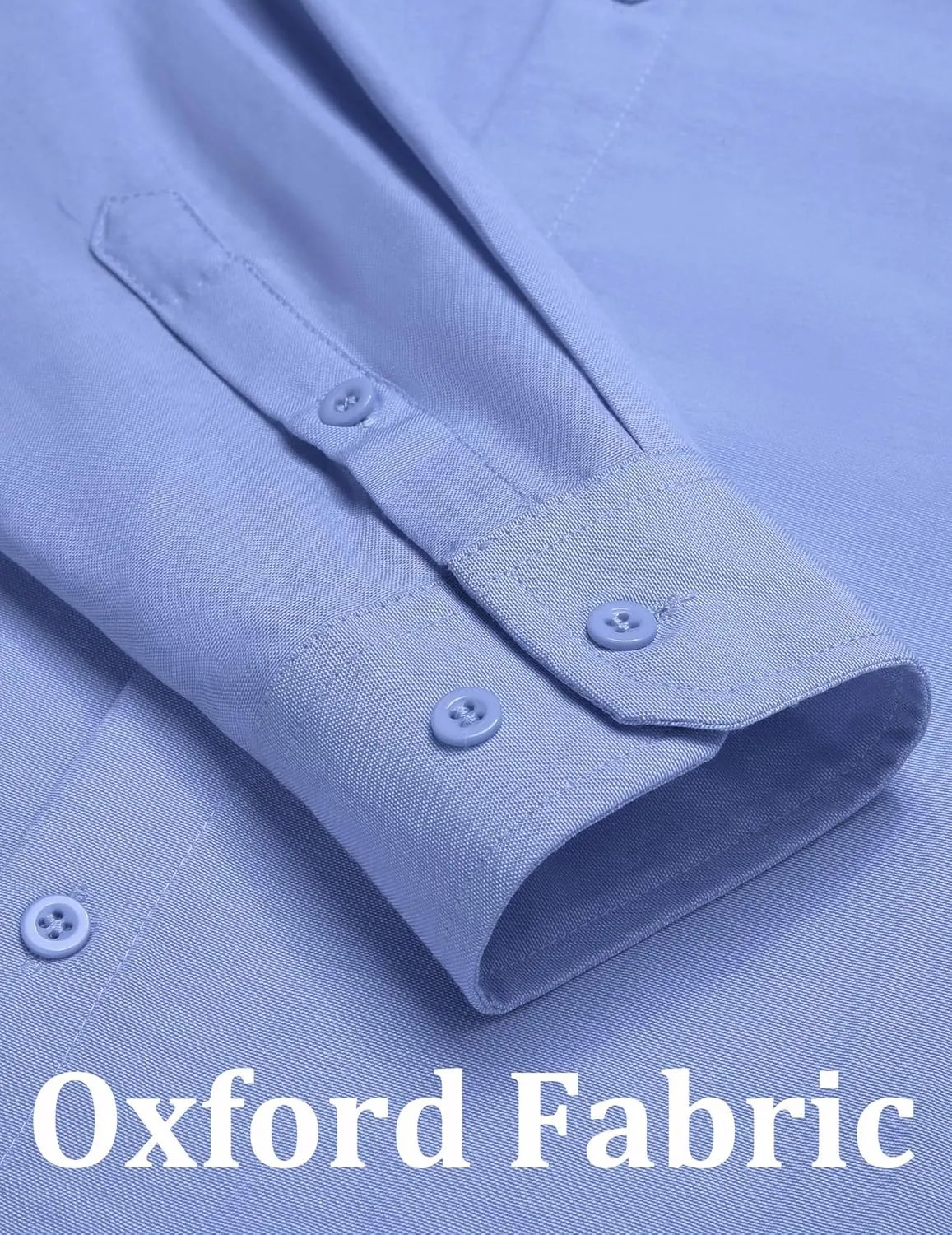 COOFANDY Men's Long Sleeve Oxford Dress Shirts Chambray Button Down Shirt Casual Band Collar Shirts