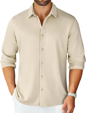 COOFANDY Mens Long Sleeve Wrinkle Free Shirts Stretch Dress Shirts Regular Fit Button Down Shirt