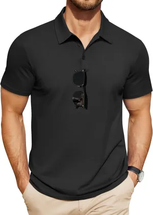 COOFANDY Men's Polo Shirts Short Sleeve Pique Jersey Golf Shirt Casual Summer Collared T-Shirts