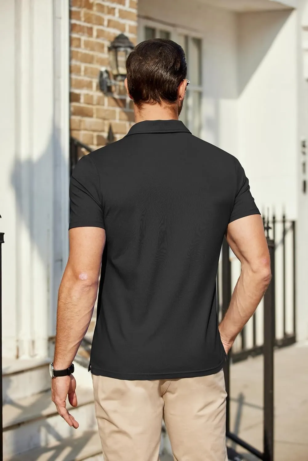 COOFANDY Men's Polo Shirts Short Sleeve Pique Jersey Golf Shirt Casual Summer Collared T-Shirts