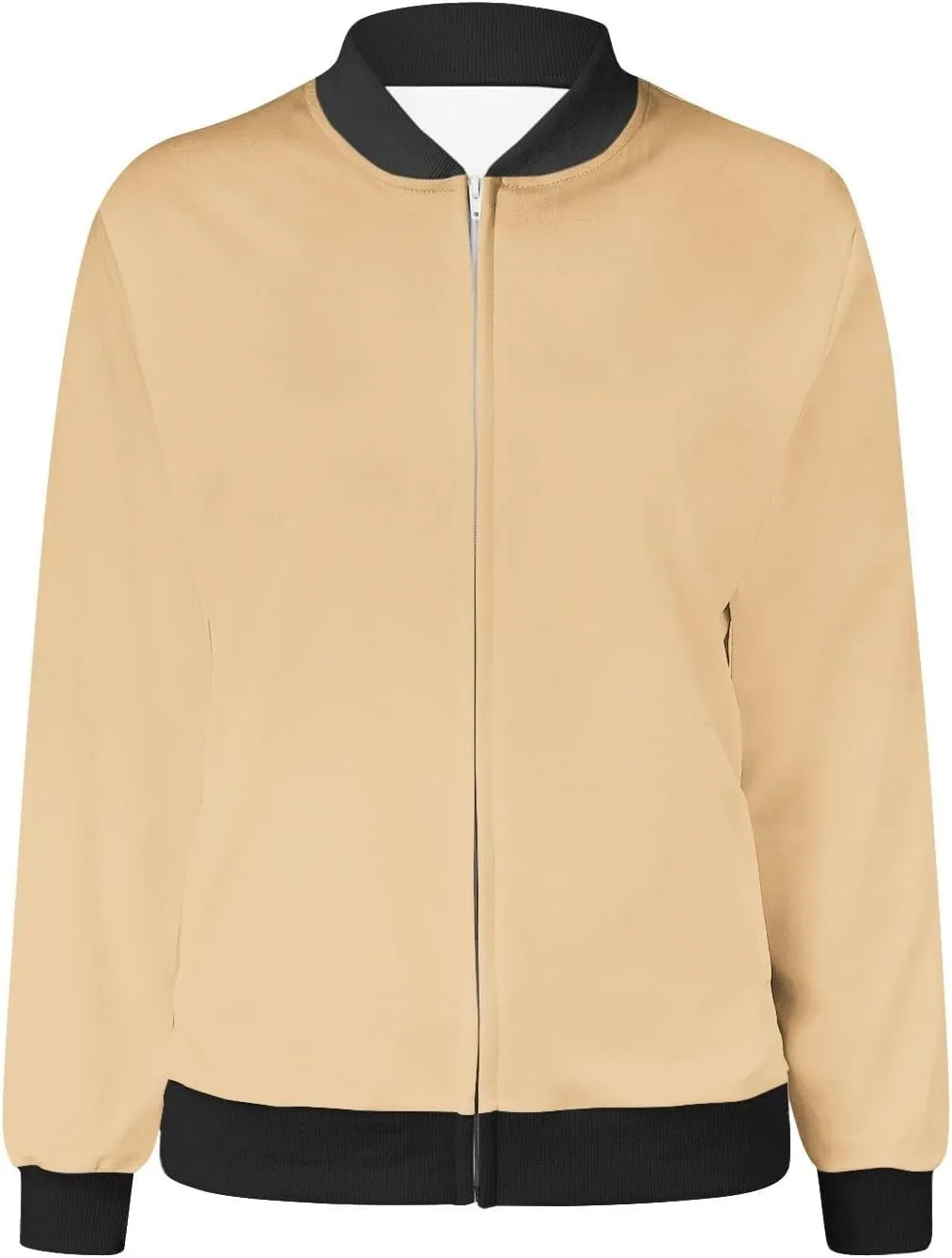 COTECRAM Bomber Jacket Women 2024 Causal Floral Zip Up Coats Long Sleeve Stand Collar Fall Jackets Lightweight Outerwear Tops
