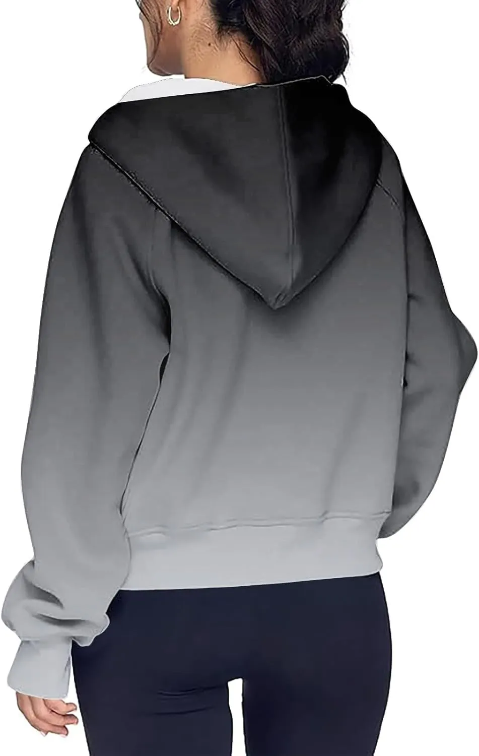 COTECRAM Womens Full Zip Up Hoodie Long Sleeve Oversized Graphic Sweatshirt Fall Jacket with Pockets Fashion Clothes 2024