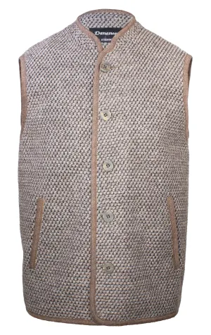 Cotton And Wool Blend Tweed Gilet