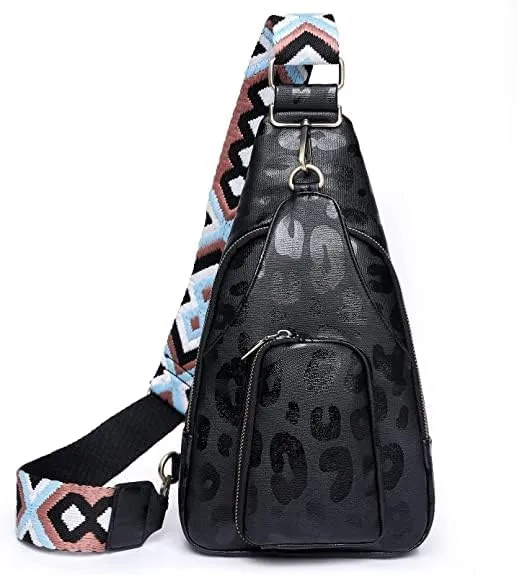 Crossbody Bags for Women Sling Bag Leather Fanny Pack Fashion Chest Bag Small Backpack Adjustable Straps Purse